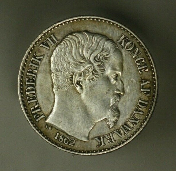 Danish West Indies Silver 10 Cents 1862 (c)  XF/AU old fait hairlines  A2050