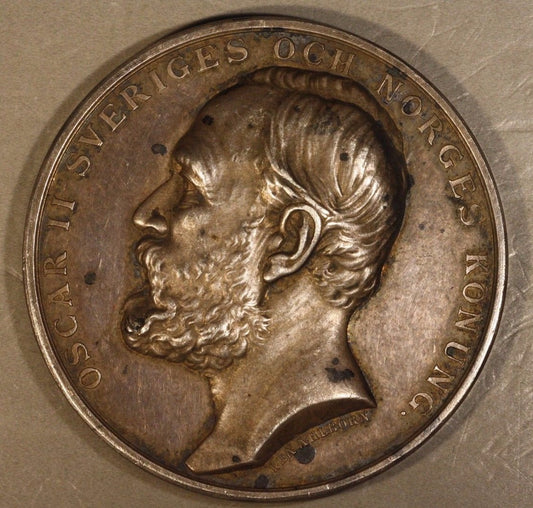 Sweden Oscar II Silver Horse Breeding Medal Circa: 1900 