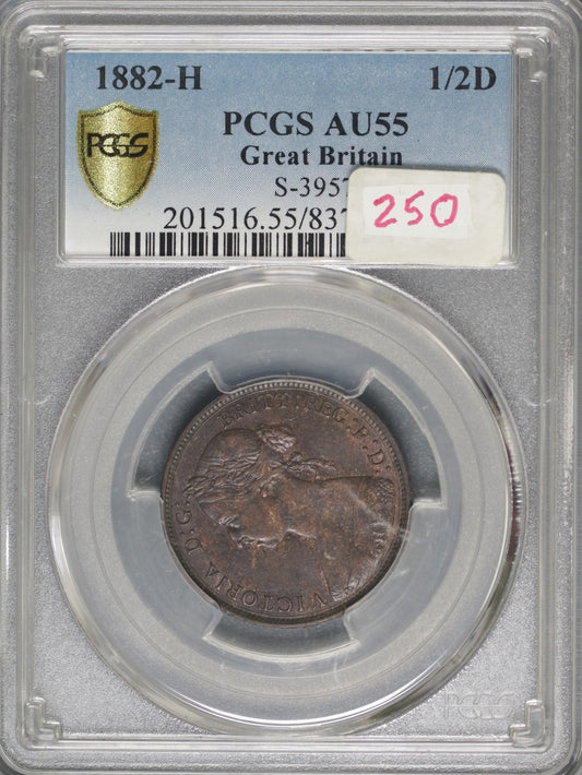 Great Britain 1882H 1/2 Penny K-754 PCGS AU55