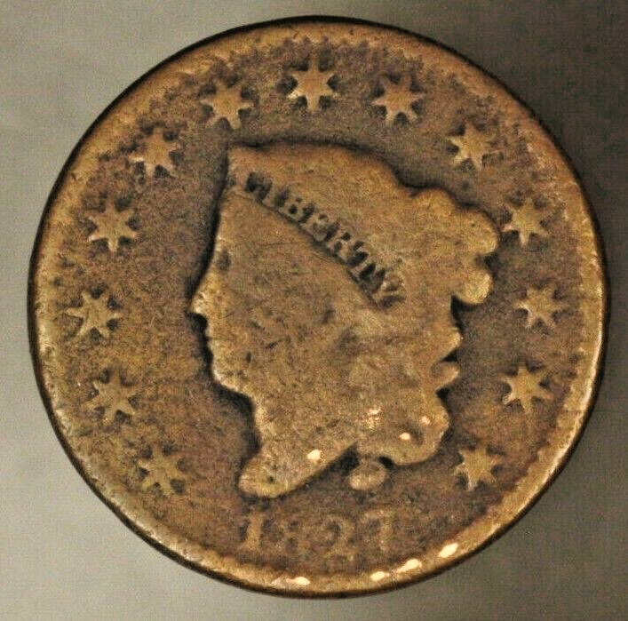 1827 Coronet Head Large Cent Circulated    