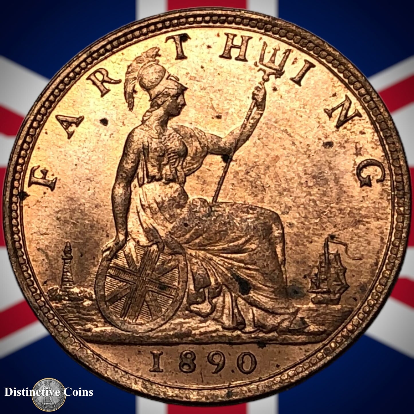 Great Britain 1890 Farthing 1/4d GB4285