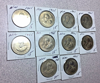 Lot of (10) 1965 NICARAGUA 50 Centavos   #A101 