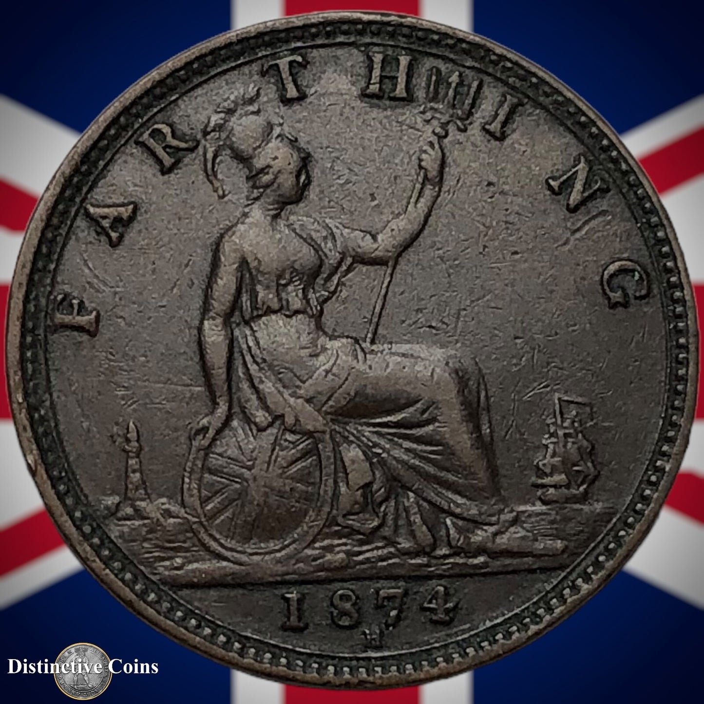 Great Britain 1874 H Farthing 1/4d GB3723