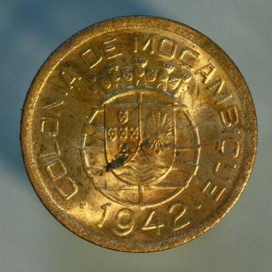 Mozambique 1942 10 Centavos Mostly Red Unc A591