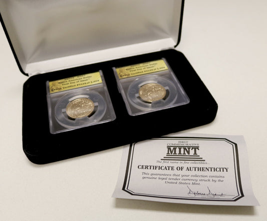 US 2019 P and 2019 D Native American $1 Set ANACS MS67   B234