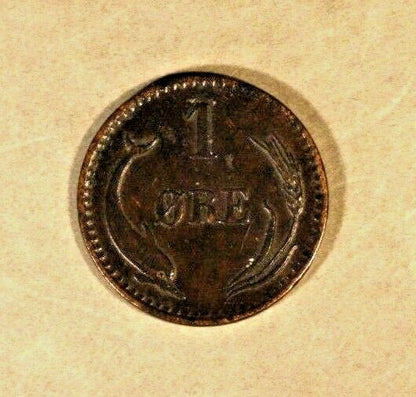 1878 Denmark 1 Ore High Grade Nice   