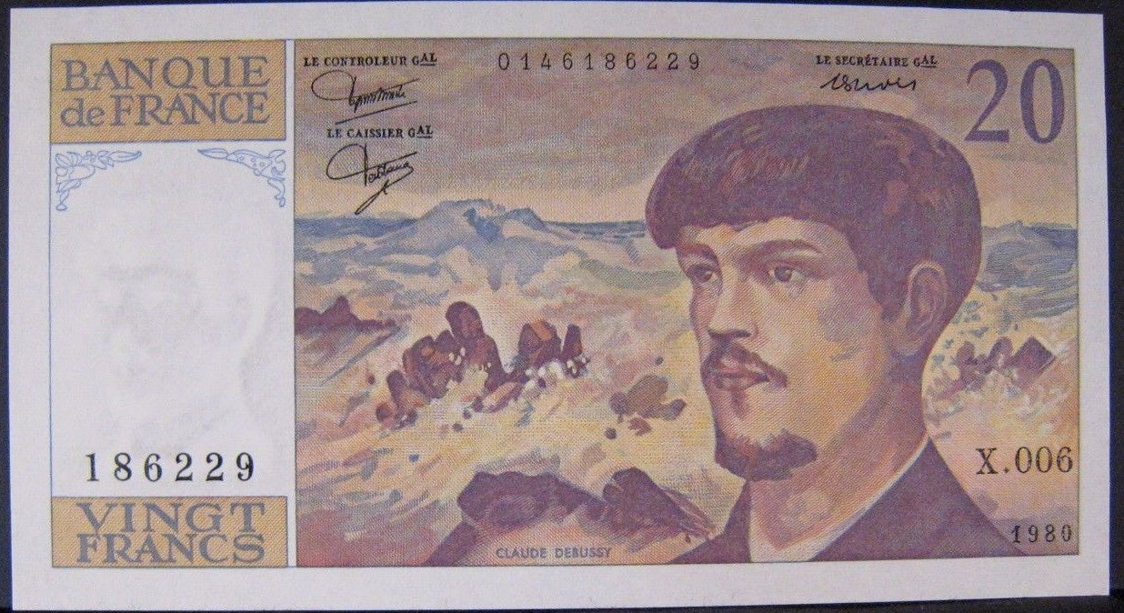 1980 France, Bank of  20 Francs P-151a CCU Nice !  