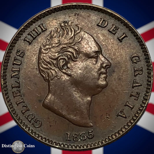 Great Britain 1835 Third Farthing 1/3 Penny GB3010