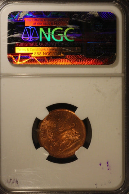   EE1889 Ethiopia 1/32B NGC MS 63 RB     