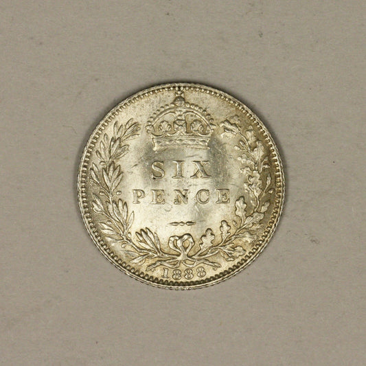 1888 Great Britain 6 Pence Very High Quality    