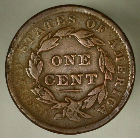 United States Braided Hair Cent 1838 Small Letters   A1653