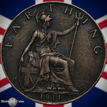 Great Britain 1911 Farthing 1/4d GB4640