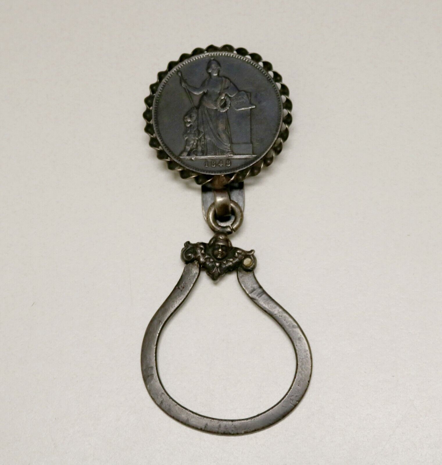 Bavaria Clip on Silver Key Holder with 2 Thaler New Constitution  B314