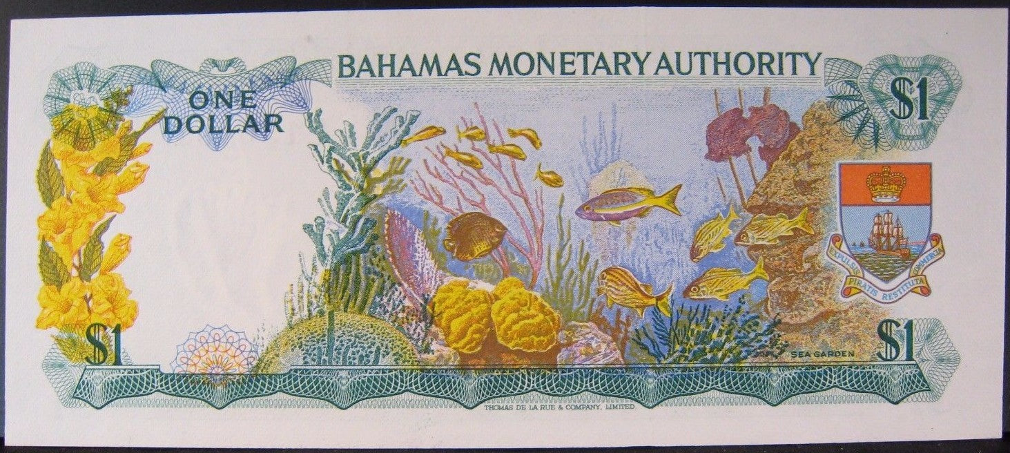 1968 Bahamas, Monetary Authority $1 Dollar Note  CU