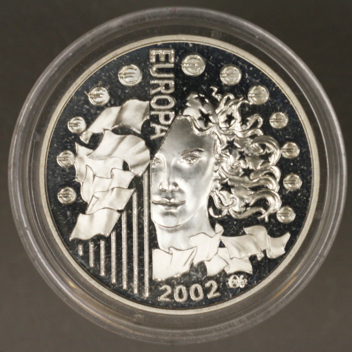 France 2002 1 1/2 Euro Silver Coin  European Union  Proof  