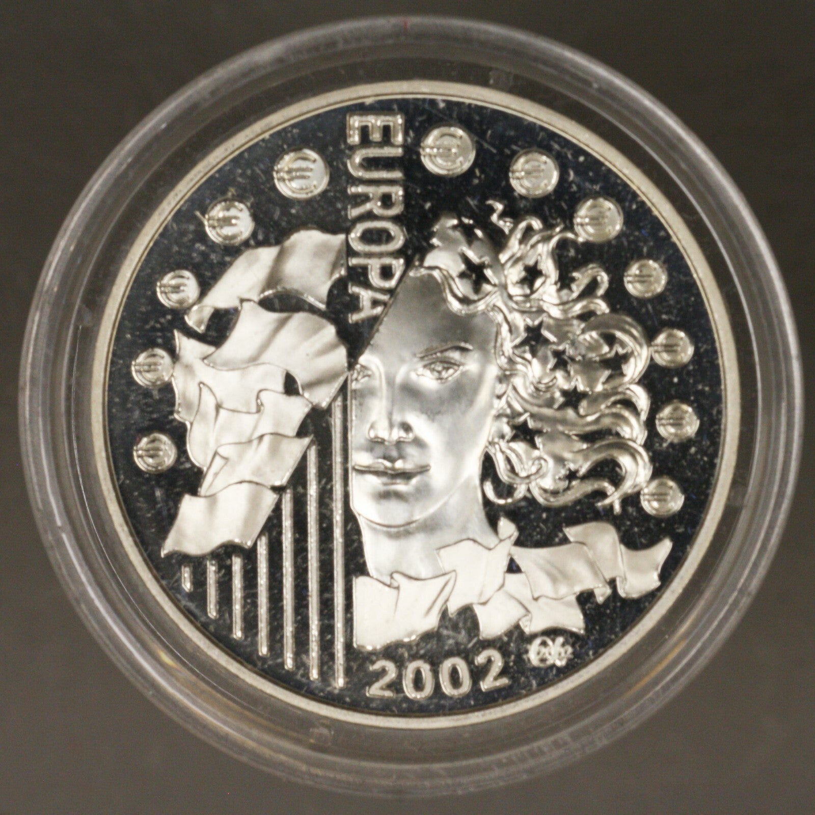 France 2002 1 1/2 Euro Silver Coin  European Union  Proof  