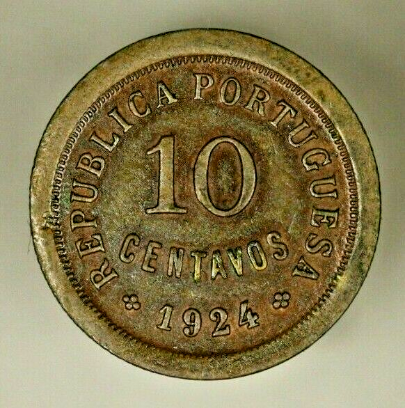 Portugal 10 Centavos 1924  XF   A1210
