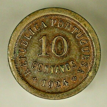 Portugal 10 Centavos 1924  XF   A1210