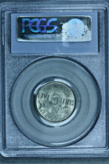 Canada  5 Cents 1922  Far S  PCGS MS63   S162