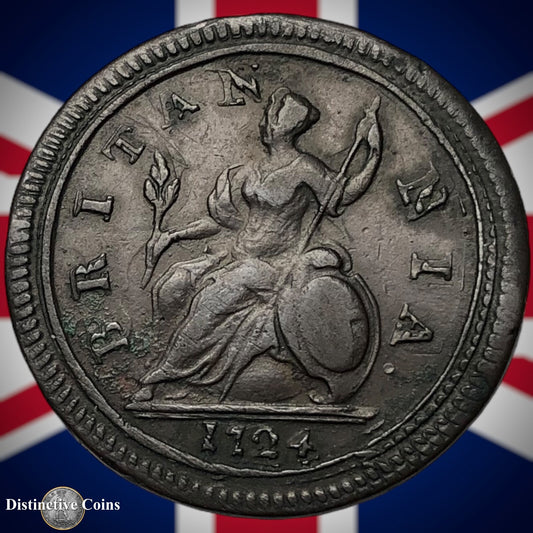 Great Britain 1724 Half Penny 1/2d GB5036