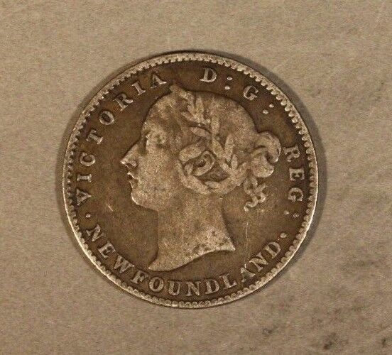 1890 Newfound 10 Cents Silver Circulated Nice