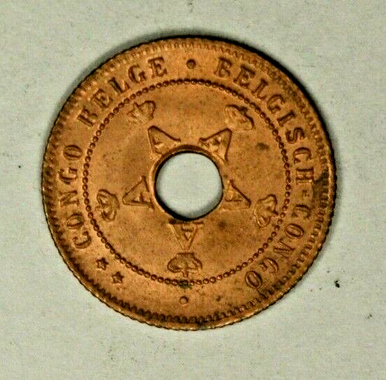 Belgian Congo Centime 1919  Reddish UNC  A1906