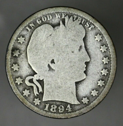 US 1894 O Barber Quarter   A3079