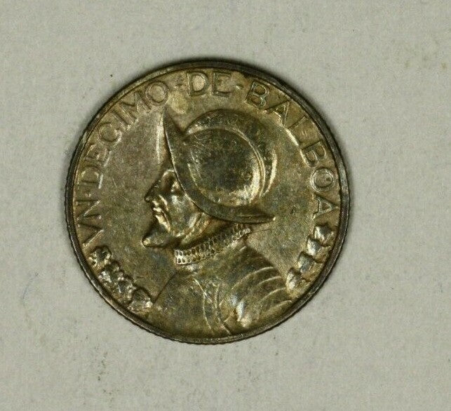 Panama Silver 1/10 Balboa 1933   XF   A1143