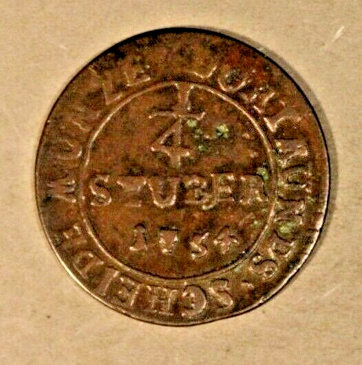 1754 German State Dortmund 1/4 Stuber Circulated    