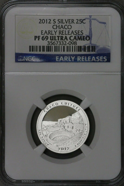 US 2012S Silver Chaco ATB Quarter NGC PF69 Ultra Cameo Early Release  S496