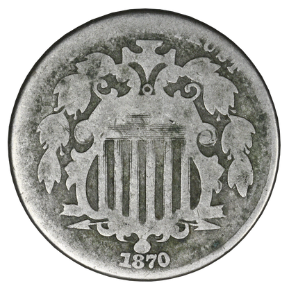 US 1870 Shield Nickel  A3414