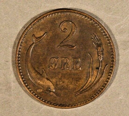 1881 CS Denmark 2 Ore Circulated     