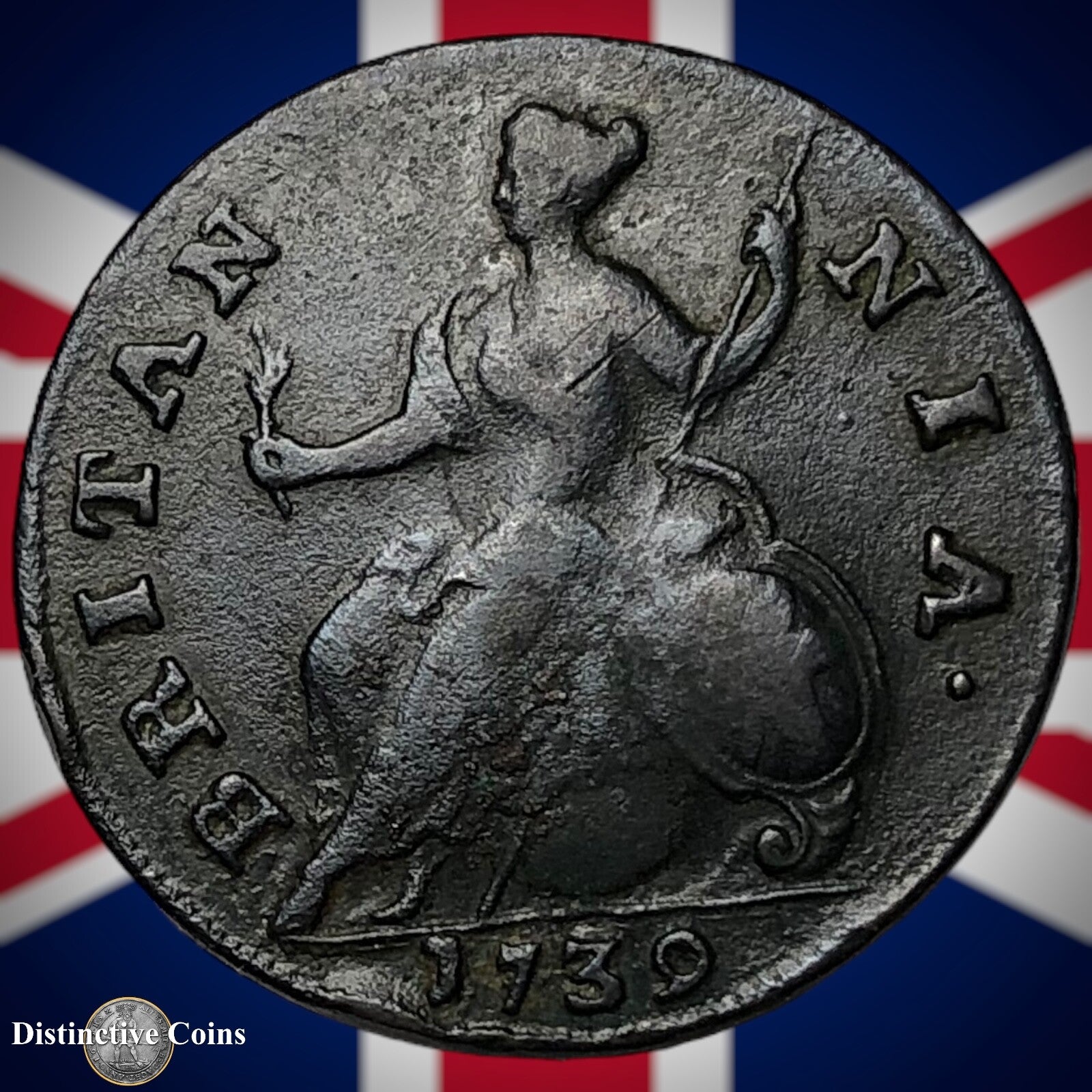 Great Britain 1739 Half Penny 1/2d GB5077
