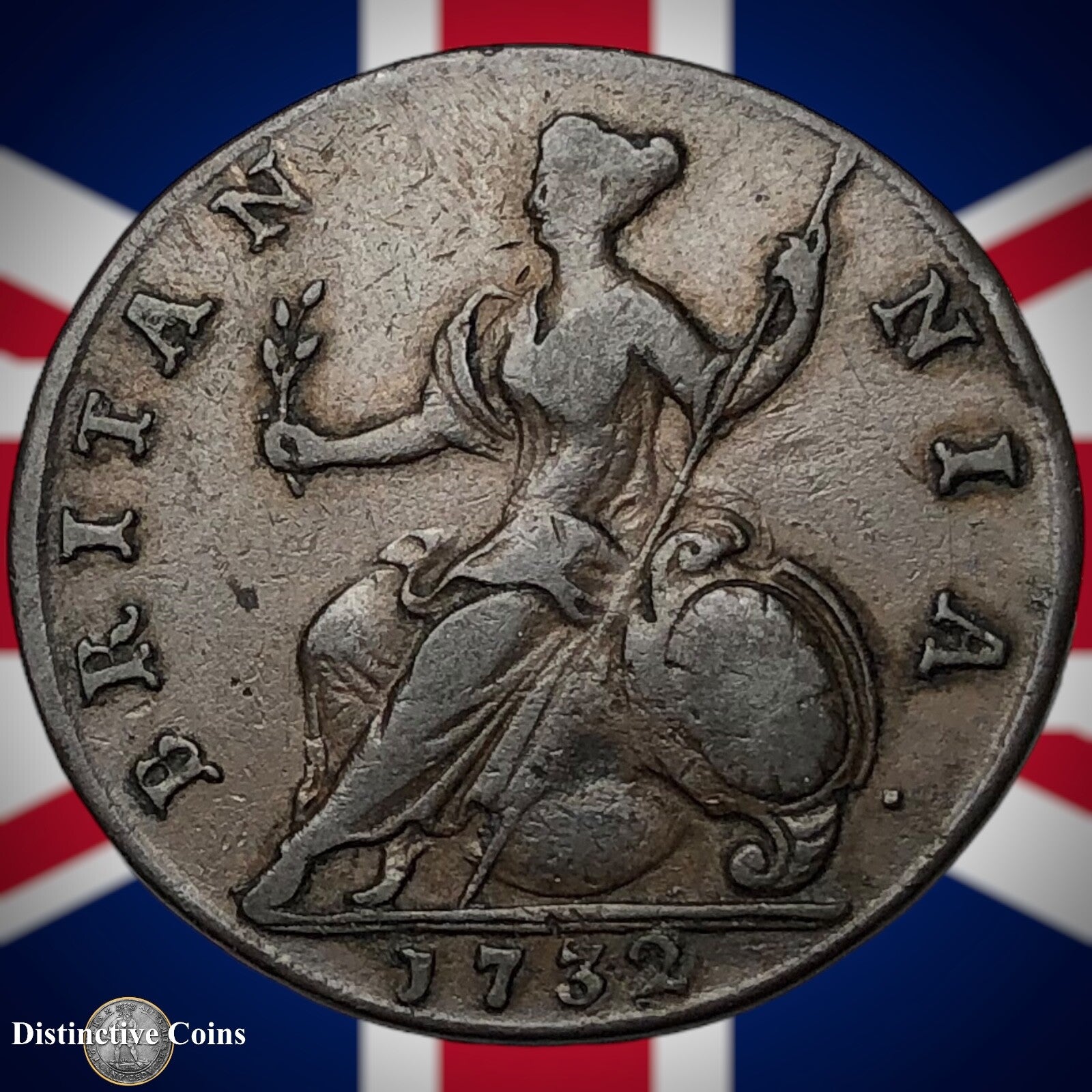 Great Britain 1732 Half Penny 1/2d GB5042