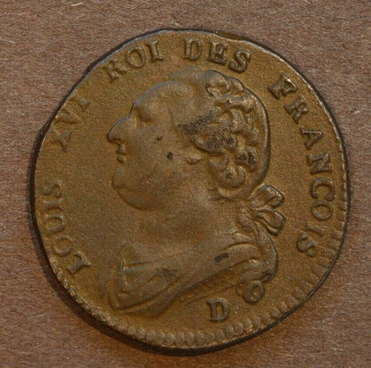 France 1792 D  12 Diniers  Nice Grade for Type A173