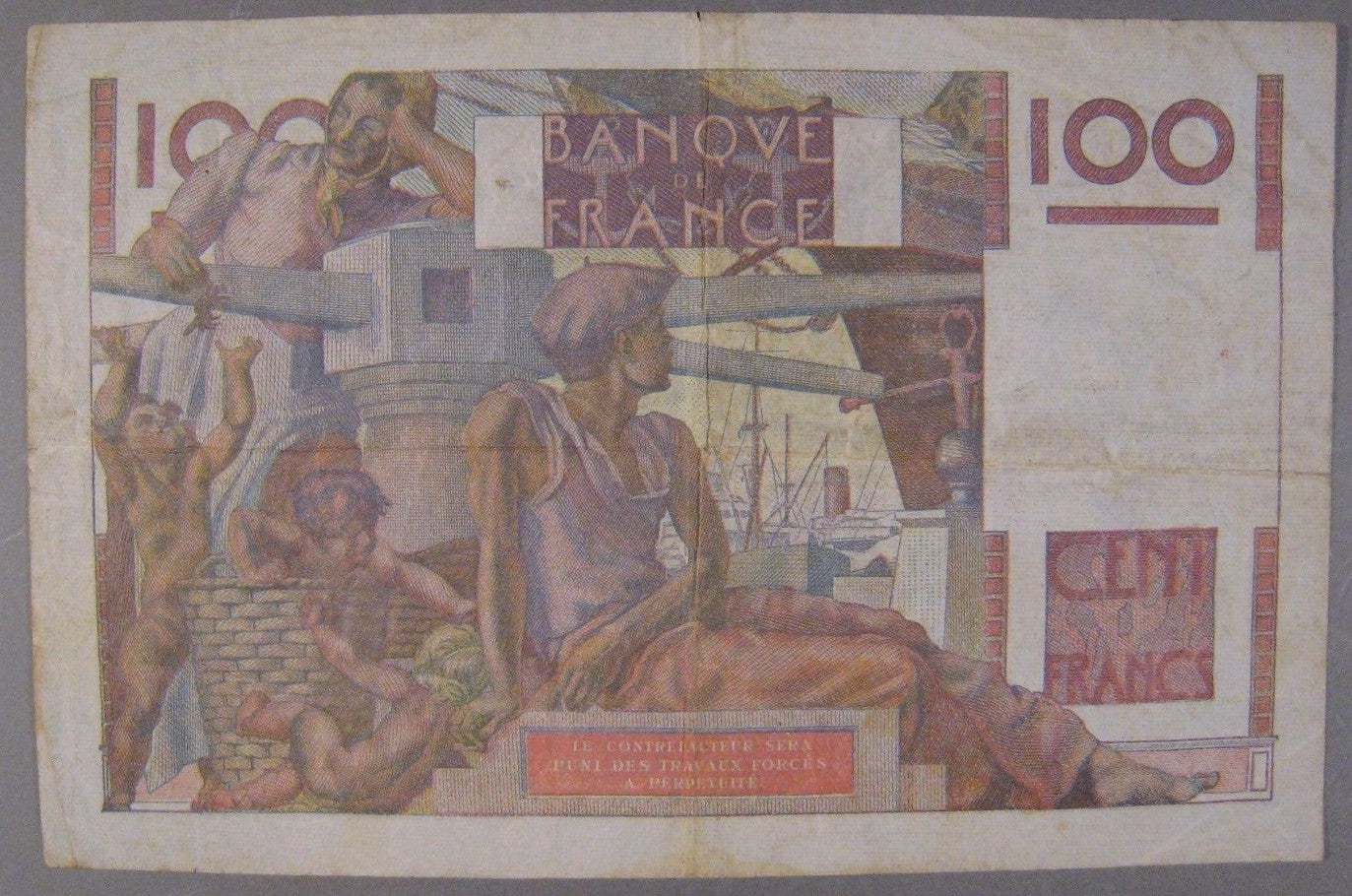 1950 France, Bank of, 100 Francs Reduced Size   