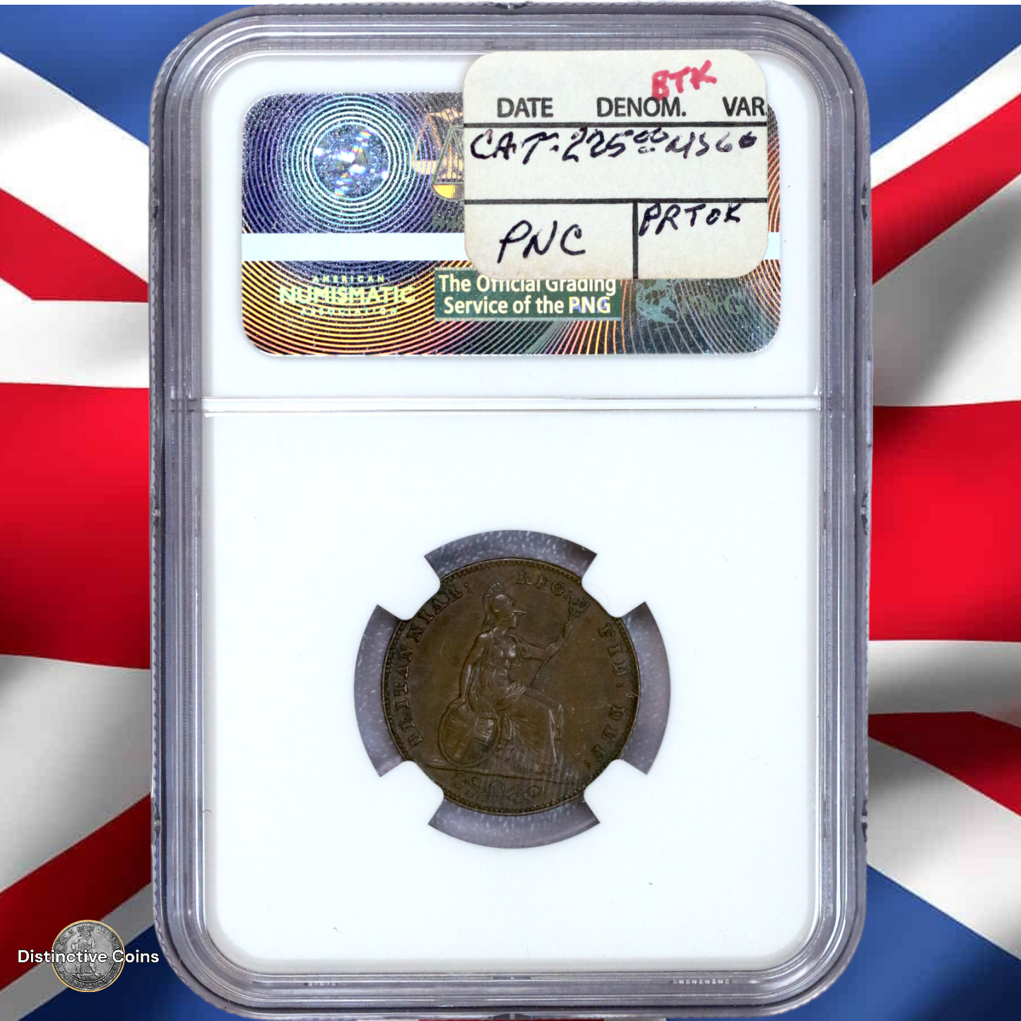 Great Britain 1850 Farthing NGC AU53BN - GBS041