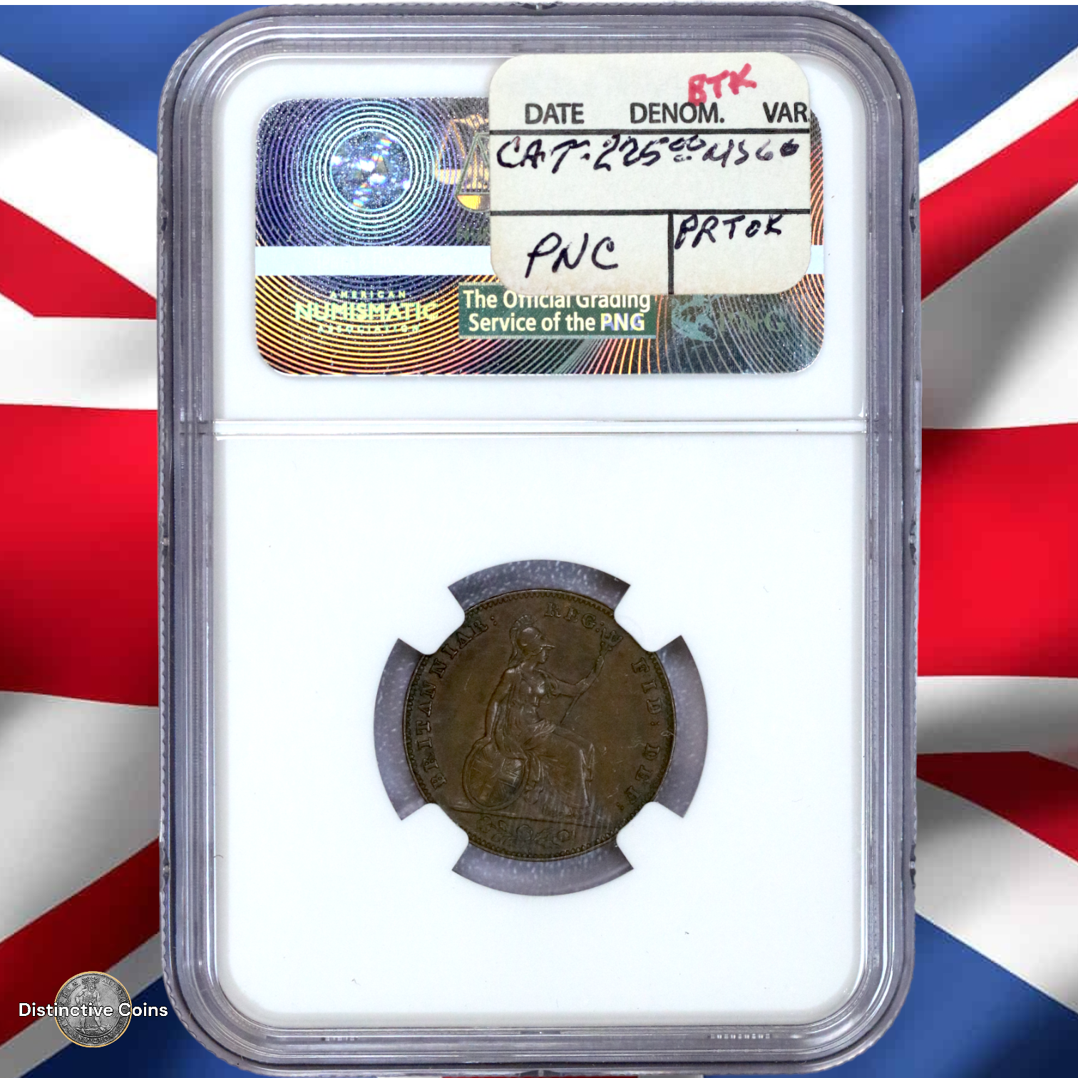Great Britain 1850 Farthing NGC AU53BN - GBS041