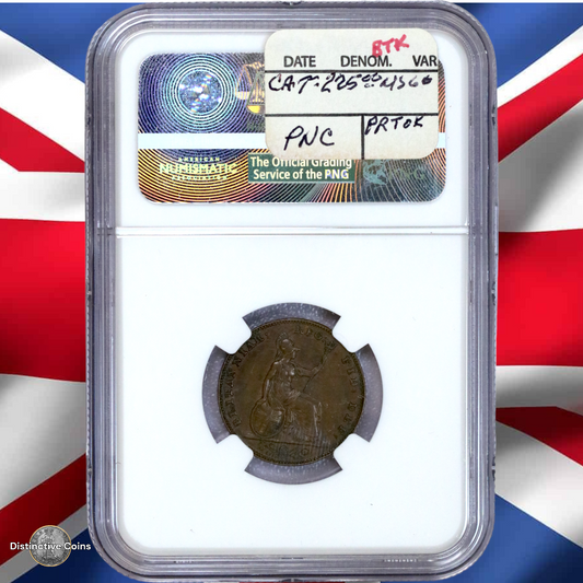 Great Britain 1850 Farthing NGC AU53BN - GBS041