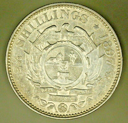South Africa Silver 2 1/2 Shilling 1897  AU  A646