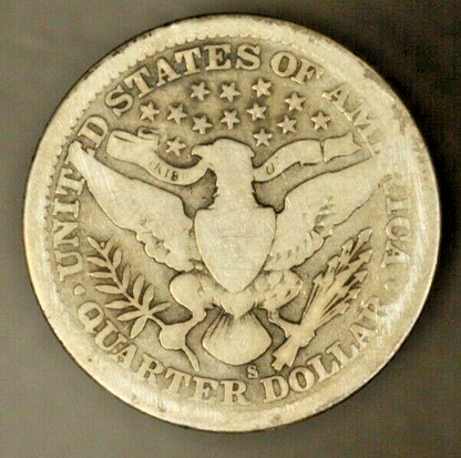 1915 S Barber Quarter Dollar Circulated Silver Better Date