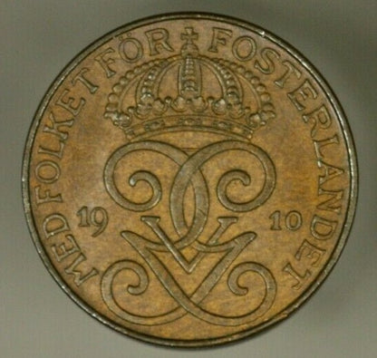 Sweden 2 Ore 1910  UNC   A952