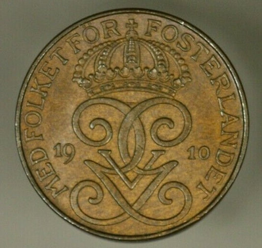 Sweden 2 Ore 1910  UNC   A952