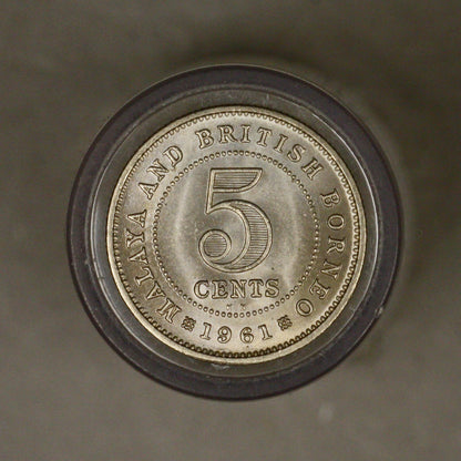 Malaya British North Borneo 1961 KN 5 Cents Gem unc