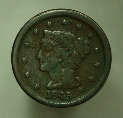 1845 Large Cent Braided Hair Scratch Obverse United States U021