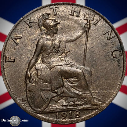 Great Britain 1918 Farthing 1/4d GB4704