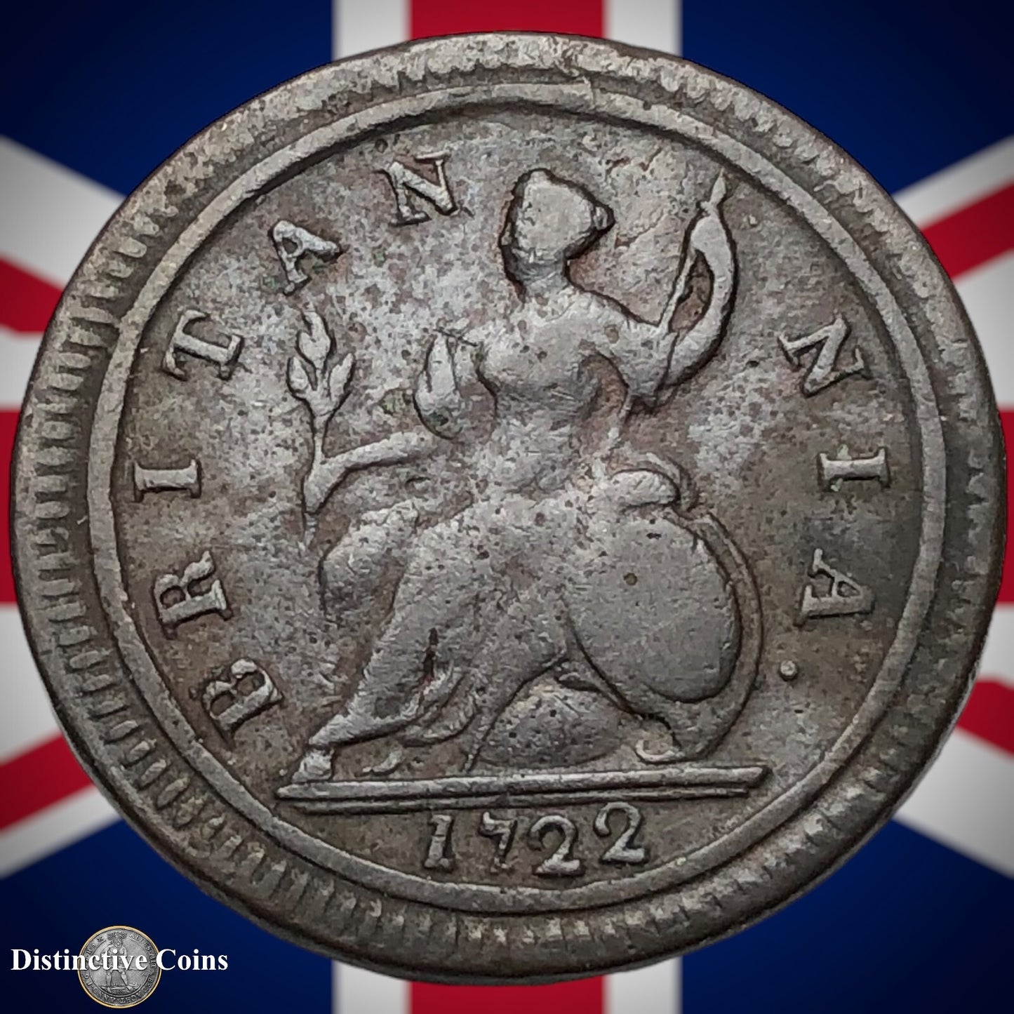 Great Britain 1722 Half Penny 1/2d GB5026