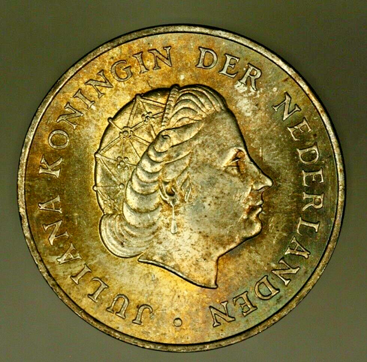 Netherlands Antilles Silver Crown - 2 1/5 Gulden1964  Toned UNC  A816