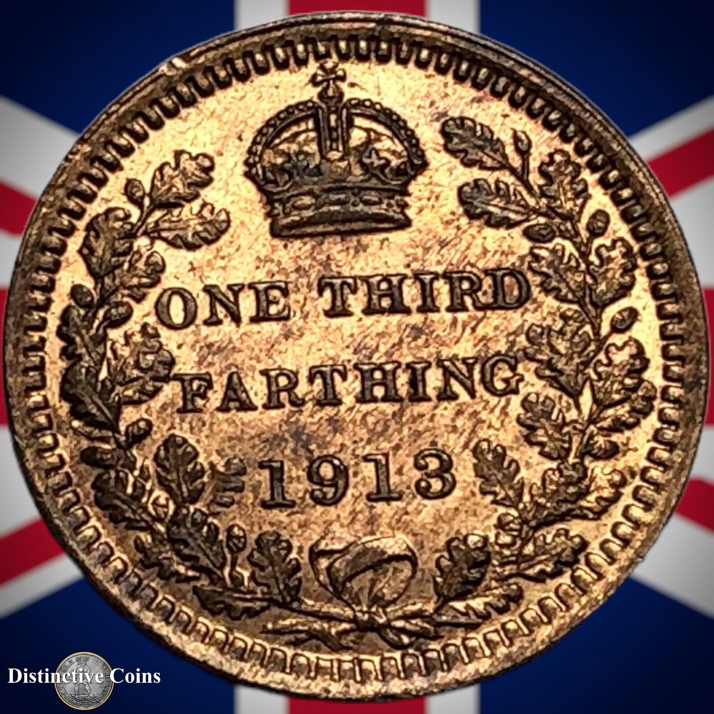 Great Britain 1913 Third Farthing 1/3 Penny GB3039