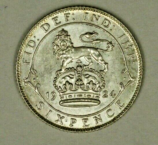 Great Britain  Silver 6 Pence 1924  UNC   A1237